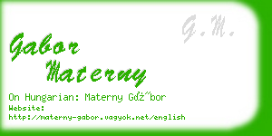 gabor materny business card